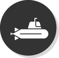 U-Boot Glyphe Schatten Kreis Symbol Design vektor