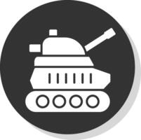 tank glyf skugga cirkel ikon design vektor