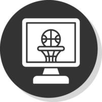 Basketball Glyphe Schatten Kreis Symbol Design vektor