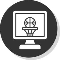 basketboll glyf skugga cirkel ikon design vektor