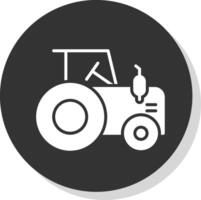 Traktor Glyphe Schatten Kreis Symbol Design vektor