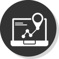 Geographisches Positionierungs System Navigation Glyphe Schatten Kreis Symbol Design vektor