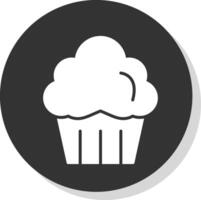 Muffin Glyphe Schatten Kreis Symbol Design vektor