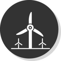 turbin energi glyf skugga cirkel ikon design vektor