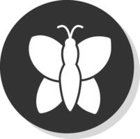 Schmetterling Glyphe Schatten Kreis Symbol Design vektor