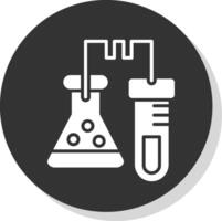 laboratorium glyf skugga cirkel ikon design vektor