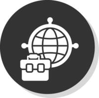 internationell företag glyf skugga cirkel ikon design vektor