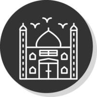 Moschee Glyphe fällig Kreis Symbol Design vektor