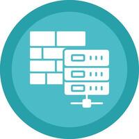 Firewall Glyphe fällig Kreis Symbol Design vektor