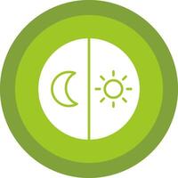 Tag und Nacht kostenlos Glyphe fällig Kreis Symbol Design vektor