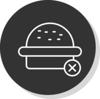 Nein Burger Glyphe fällig Kreis Symbol Design vektor