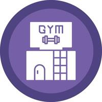 Gym glyf på grund av cirkel ikon design vektor