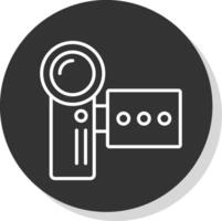 Camcorder Glyphe fällig Kreis Symbol Design vektor