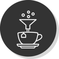 kaffe filtrera glyf på grund av cirkel ikon design vektor
