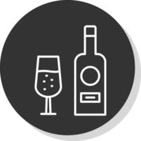 vin flaska glyf på grund av cirkel ikon design vektor