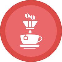 kaffe filtrera glyf på grund av cirkel ikon design vektor