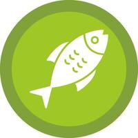 Fisch Glyphe fällig Kreis Symbol Design vektor