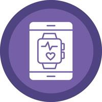 Smartwatch Glyphe fällig Kreis Symbol Design vektor