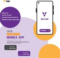 mobil app befordran social media affisch design mall fri vektor