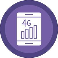 4g Glyphe fällig Kreis Symbol Design vektor