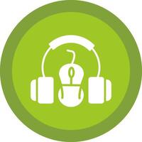 Headset Glyphe fällig Kreis Symbol Design vektor