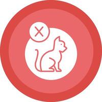 Nej husdjur tillåten glyf på grund av cirkel ikon design vektor