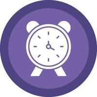 Alarm Uhr Glyphe fällig Kreis Symbol Design vektor