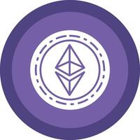 ethereum mynt glyf på grund av cirkel ikon design vektor