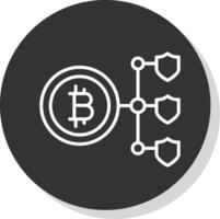 Bitcoin Blockchain Glyphe fällig Kreis Symbol Design vektor