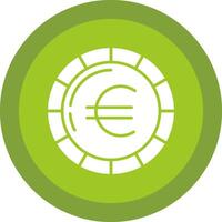 Euro Münze Glyphe fällig Kreis Symbol Design vektor