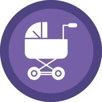 Baby Kinderwagen Glyphe fällig Kreis Symbol Design vektor