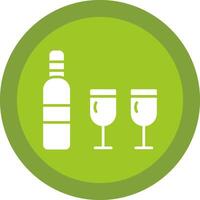 vin glyf på grund av cirkel ikon design vektor