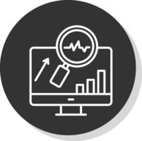 systemet övervakning glyf på grund av cirkel ikon design vektor