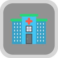 Krankenhaus eben runden Ecke Symbol Design vektor