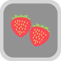 Erdbeeren eben runden Ecke Symbol Design vektor