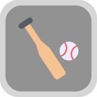 Baseball eben runden Ecke Symbol Design vektor
