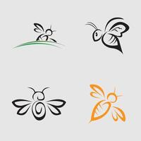 Sammlung von Honig Biene Tier Logos und Symbole Illustration Design isoliert grau Hintergrund vektor
