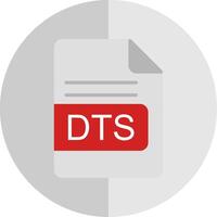 dts fil formatera platt skala ikon design vektor
