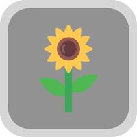 Sonnenblume eben runden Ecke Symbol Design vektor