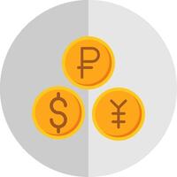 Währungen eben Rahmen Symbol Design vektor