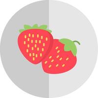 Erdbeeren eben Rahmen Symbol Design vektor