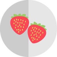 Erdbeeren eben Rahmen Symbol Design vektor