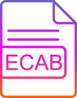 ecab fil formatera linje lutning ikon design vektor