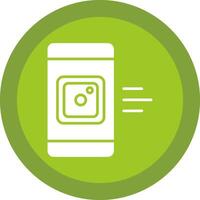 mobil app linje skugga cirkel ikon design vektor