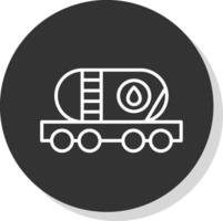 Öl Panzer Linie Schatten Kreis Symbol Design vektor
