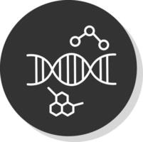 dna linje skugga cirkel ikon design vektor