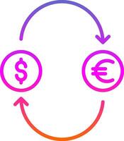 Austausch Geld Linie Gradient Symbol Design vektor