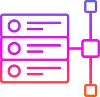 Daten Stapel Linie Gradient Symbol Design vektor