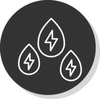 hydro Leistung Linie Schatten Kreis Symbol Design vektor