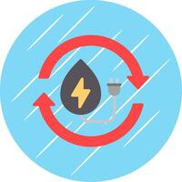 vatten energi platt cirkel ikon design vektor
